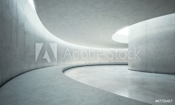 Picture of Empty concrete open space interior with sunlight